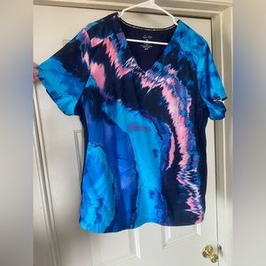 Scrub top size 2X. Marble/granite design.